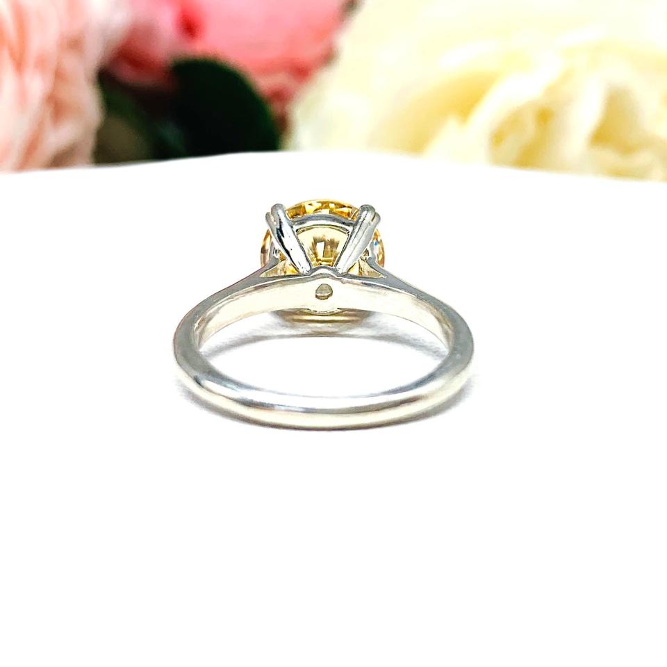 Round Champagne 9mm Cubic Zirconia Engagement Ring