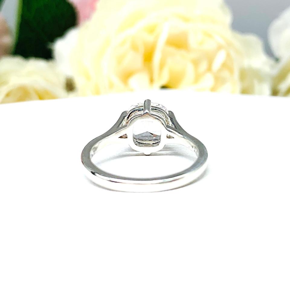 Lab White Sapphire 8mm Cushion Ring