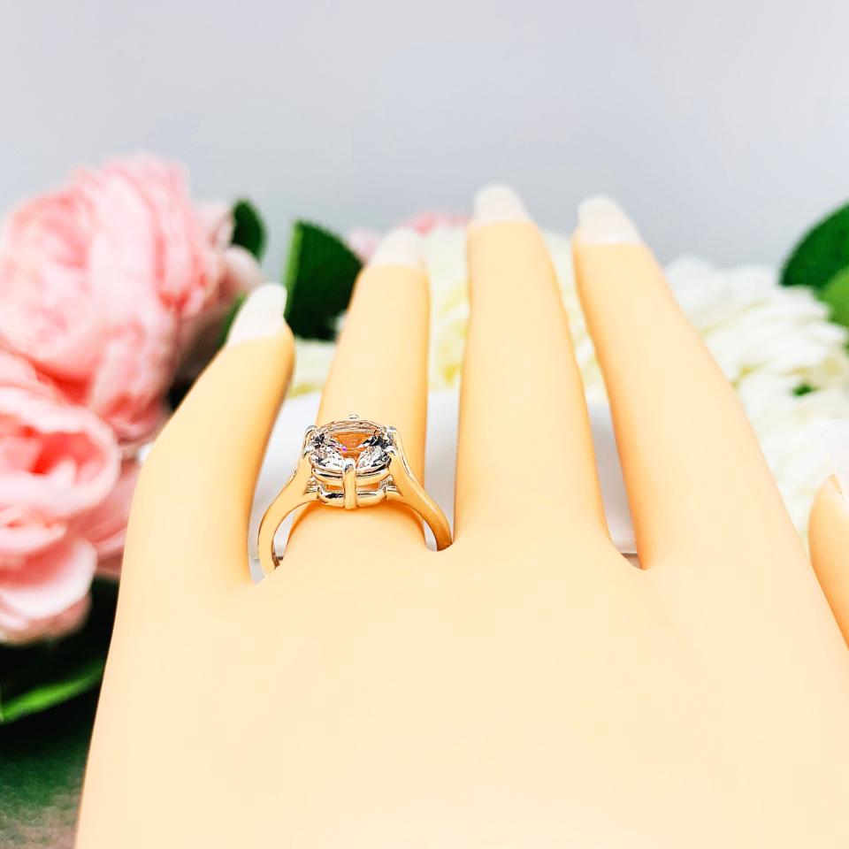 Lab White Sapphire 8mm Cushion Ring