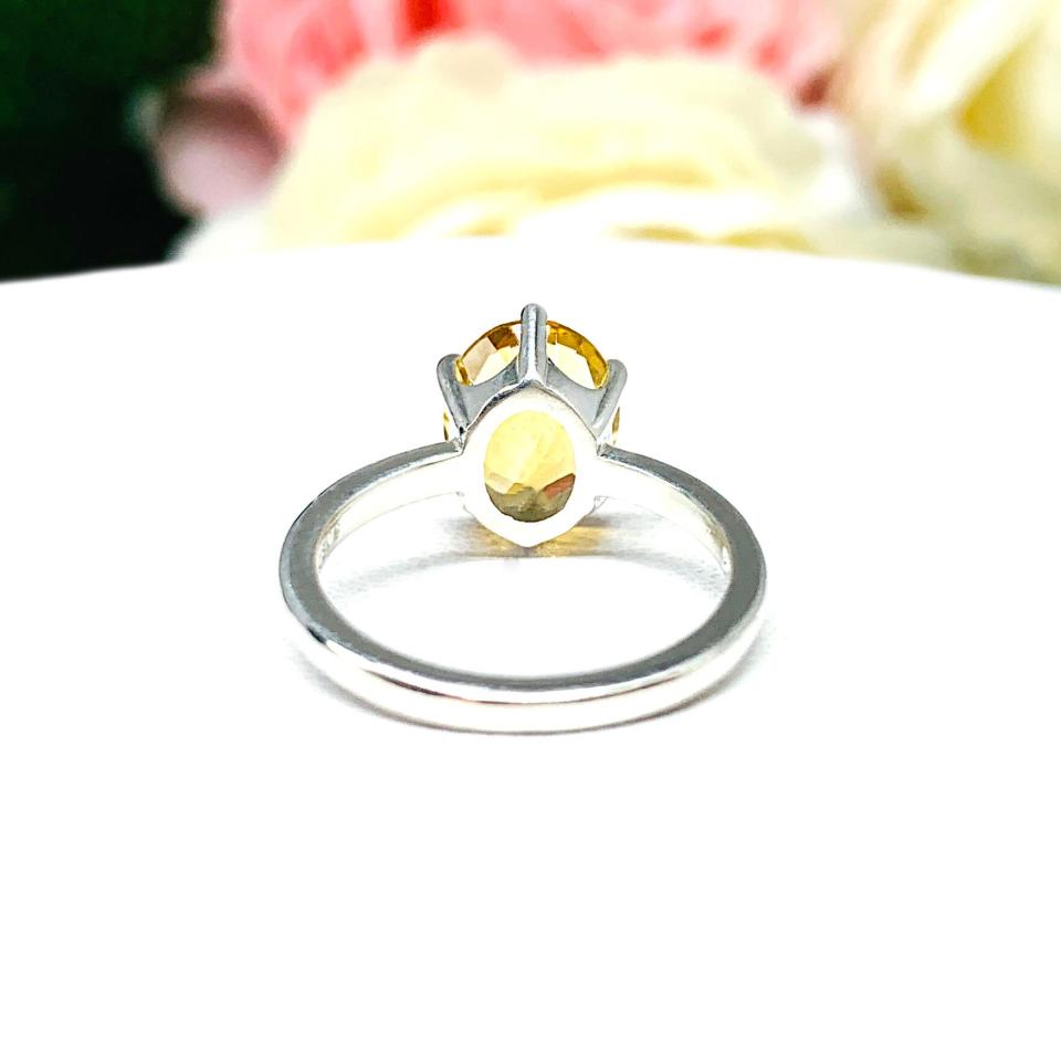 Genuine Oval 10x8mm Golden Citrine Ring