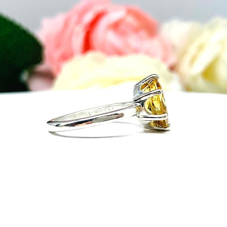 Genuine Oval 10x8mm Golden Citrine Ring