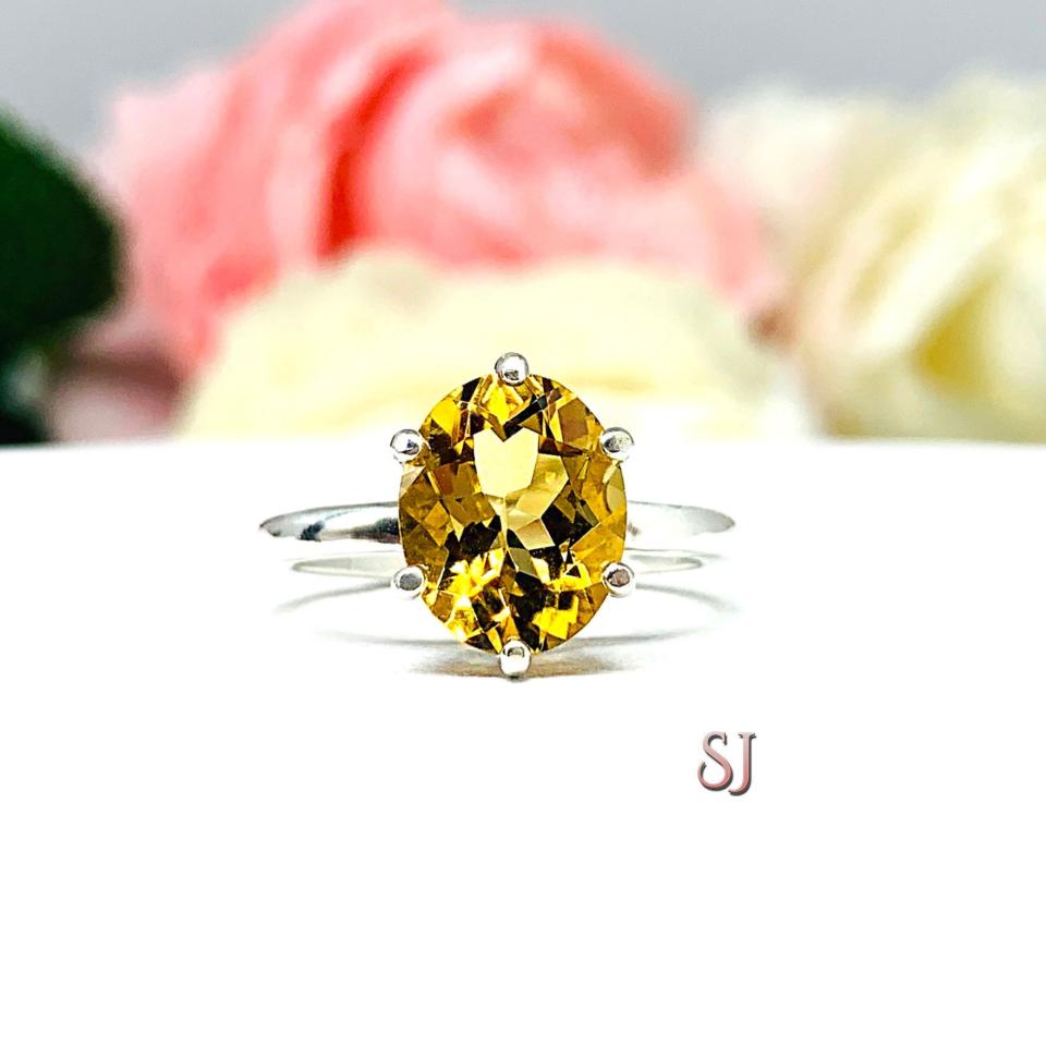 Genuine Oval 10x8mm Golden Citrine Ring