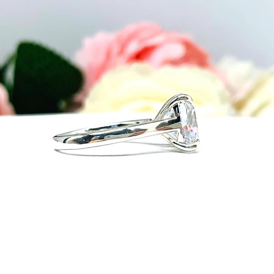 Old Mine CZ Engagement Ring Size 6 – 10mm, Near Colorless, Sterling Silver