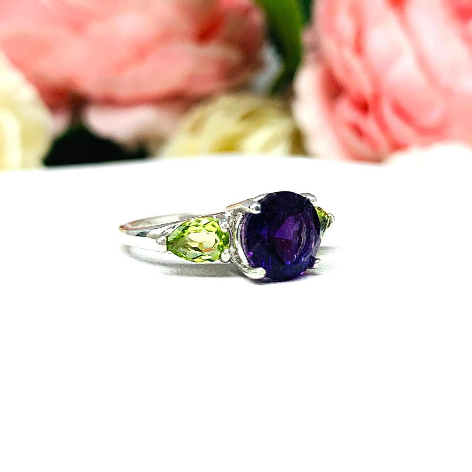 Amethyst and new arrivals peridot ring