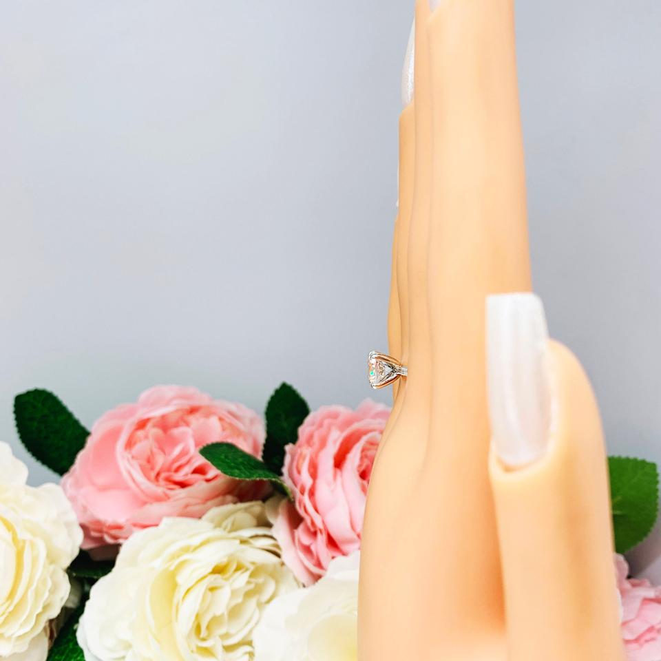 Lab White Sapphire Round Engagement Ring