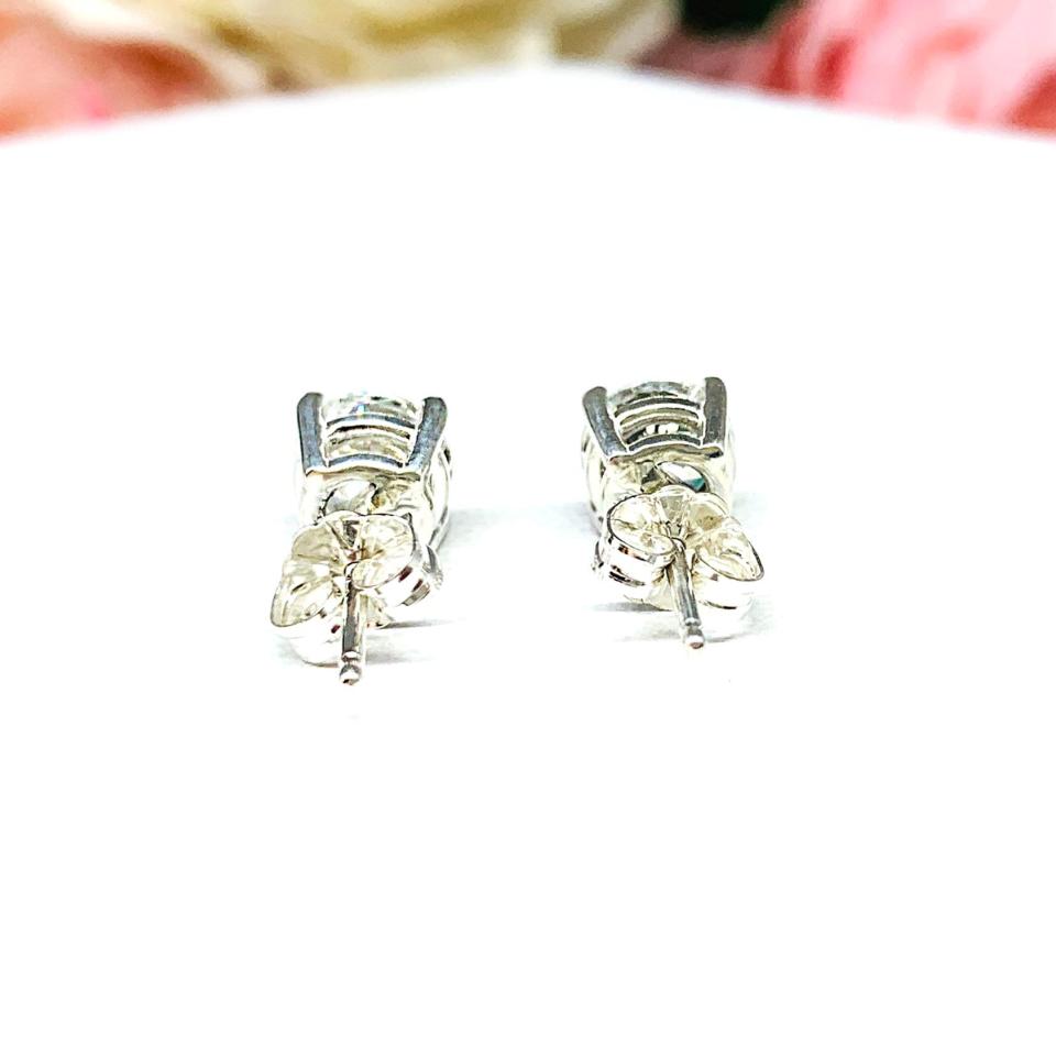 Round-Cut CZ Stud Earrings • 5mm—8mm, Sterling Silver