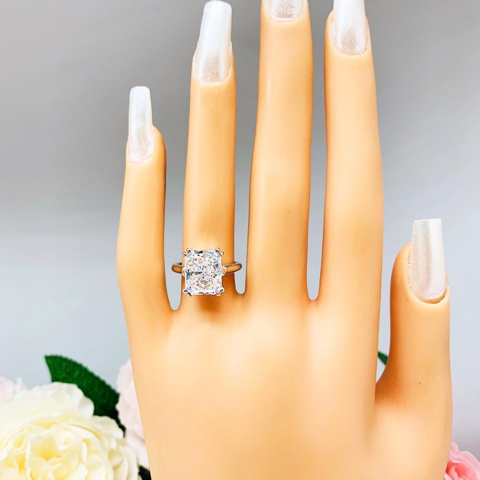 Radiant CZ Engagement Double Prong Ring Lower Profile