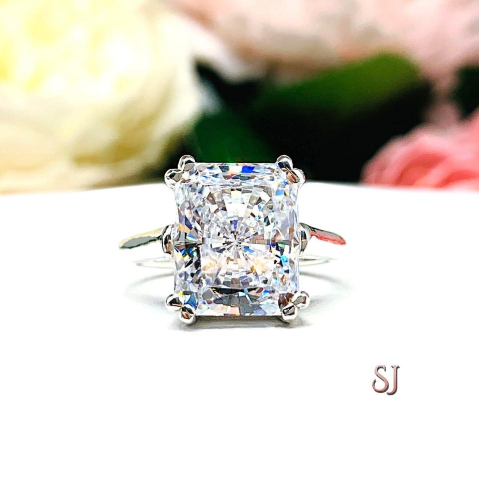 Radiant CZ Engagement Double Prong Ring Lower Profile
