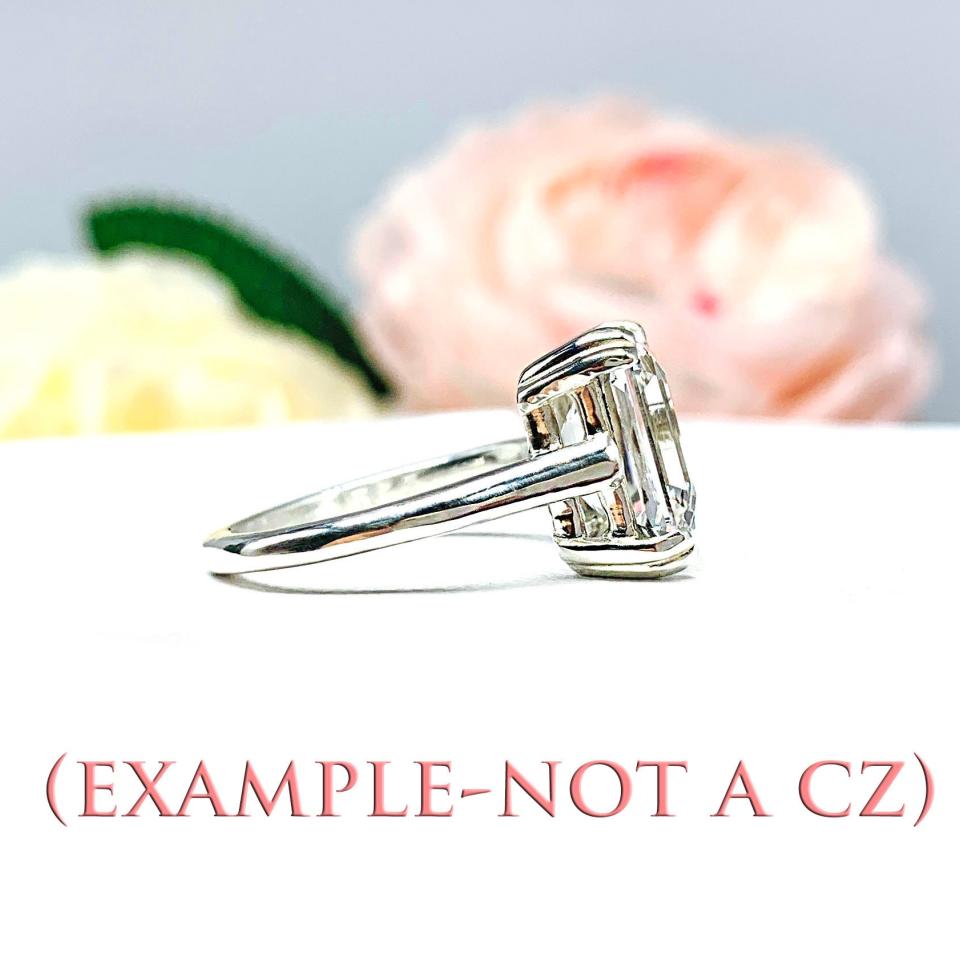 Radiant CZ Engagement Double Prong Ring Lower Profile
