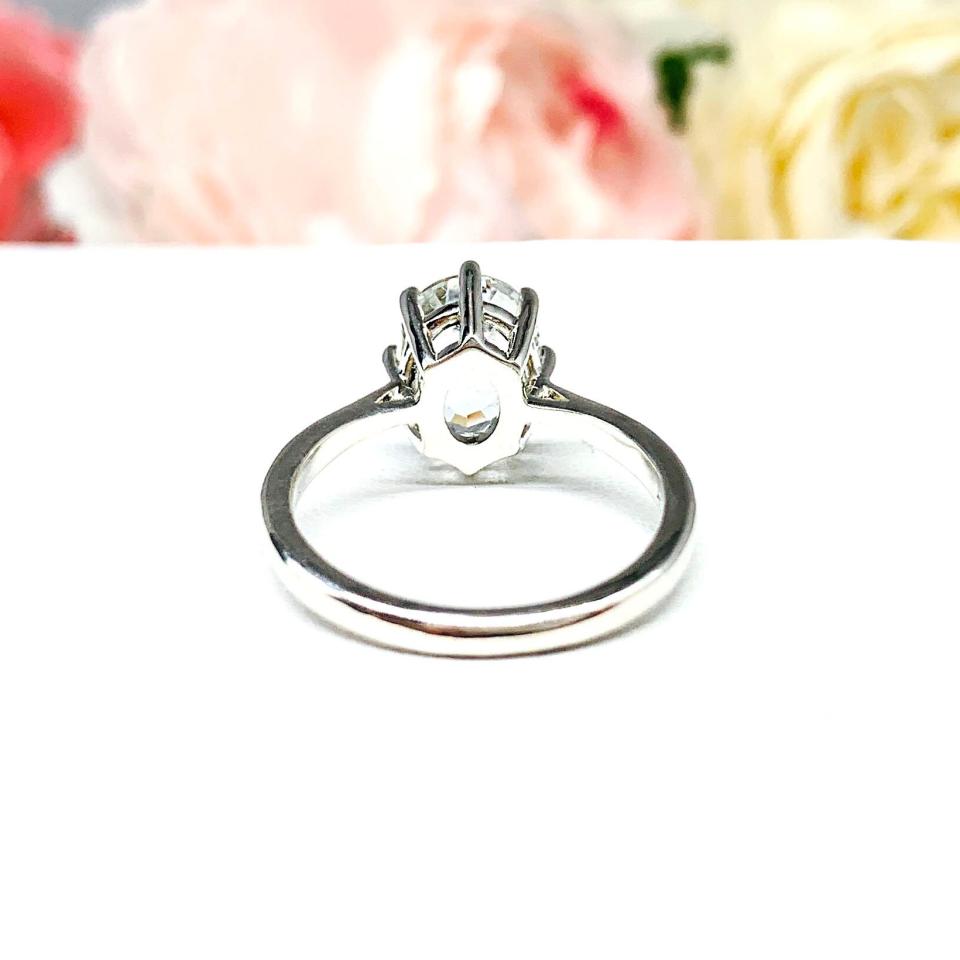 White Topaz Oval Engagement Ring – 10x8mm-14x10mm, Sterling Silver, 8-Prong