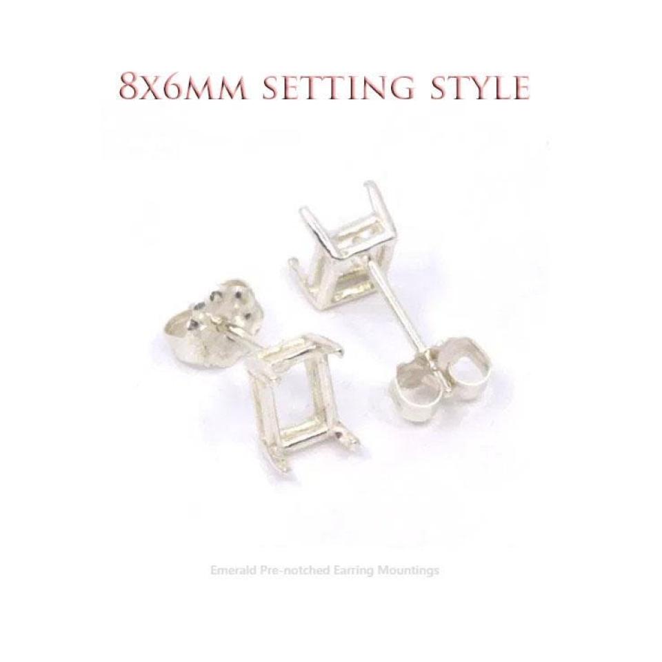 Red Garnet Emerald Cut Stud Earrings - Mozambique garnet gems - Sterling silver basket settings - January birthstone gift