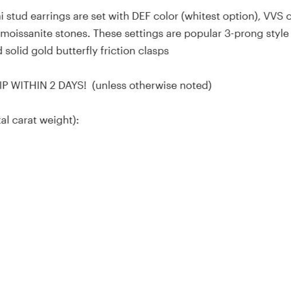 14k Rose Gold Moissanite Martini Stud Earrings – Round brilliant DEF VVS lab stones – Five size options