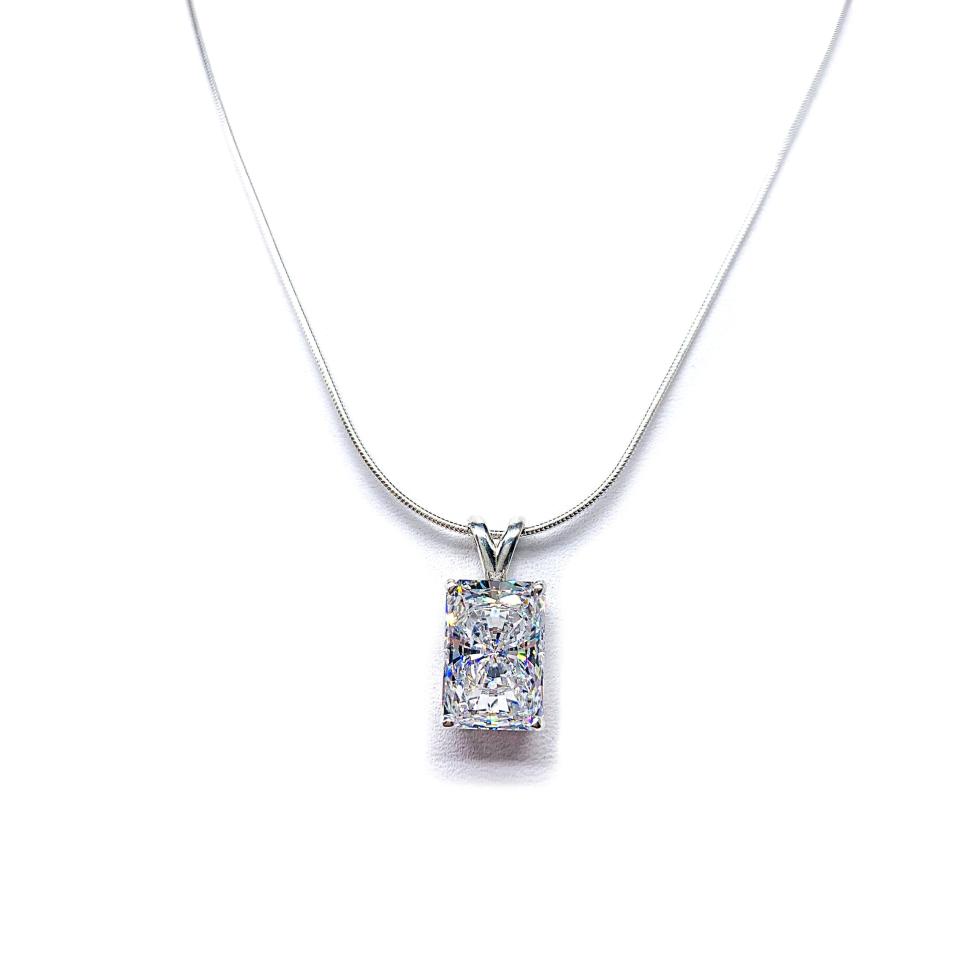 Radiant Cubic Zirconia Pendant Necklace – 7x5mm-14x10mm, Sterling Silver