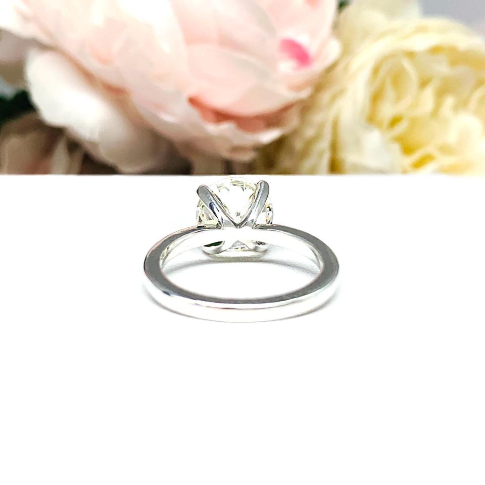 Old European Cut CZ Engagement Ring – 9mm Near Colorless Solitaire, Sterling Silver