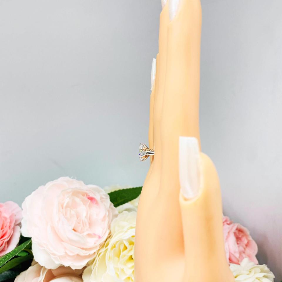 Oval Cubic Zirconia Engagement Ring – 7x5mm-9x7mm, Sterling Silver