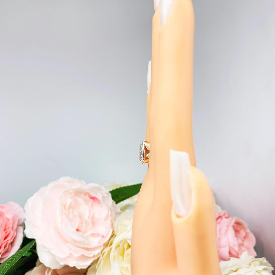 White Topaz Pear Engagement Ring – 9x6mm-12x8mm, Sterling Silver