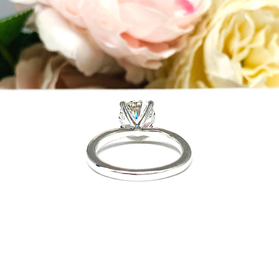 Round Cubic Zirconia Engagement Ring – 5mm-9mm, Sterling Silver