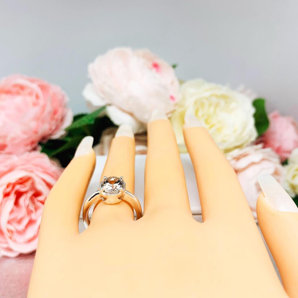 Natural Pink Morganite Oval Ring Size 6 – 9x7mm, Sterling Silver