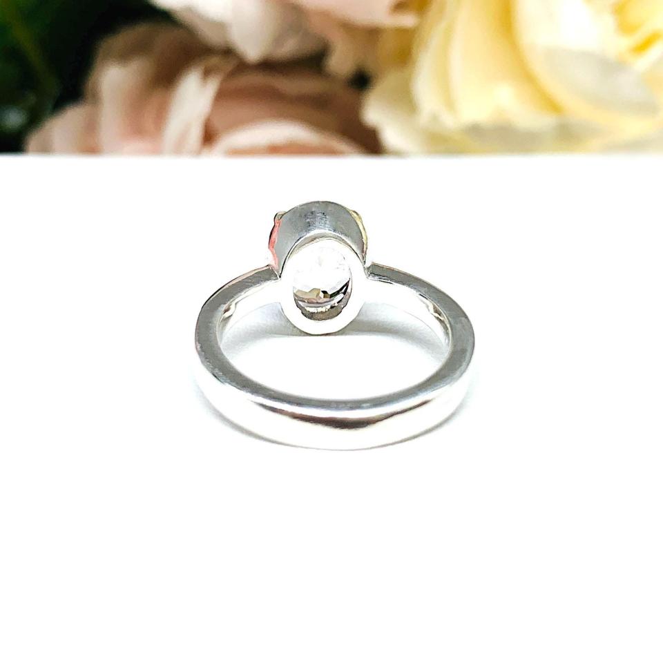 Natural Pink Morganite Oval Ring Size 6 – 9x7mm, Sterling Silver