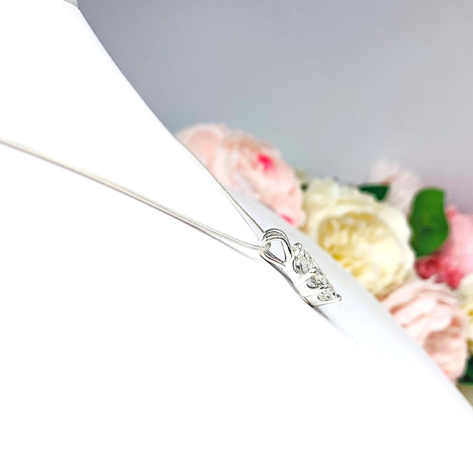 Marquise Cubic Zirconia Pendant Necklace – 10x5mm, 12x6mm, Sterling Silver