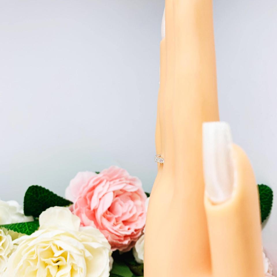 Round Cubic Zirconia Wedding Band – 2mm, 7-Stone, Sterling Silver