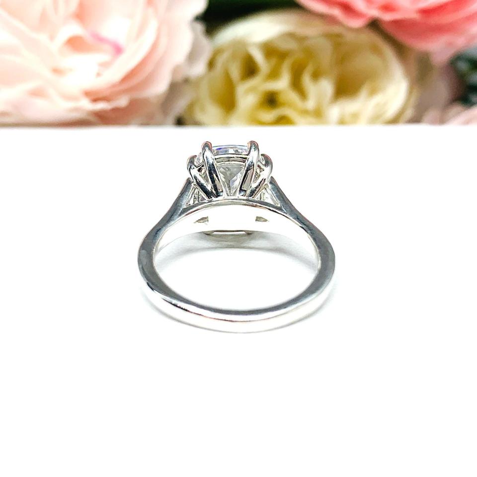 Cushion Cubic Zirconia Engagement Ring – 11x9mm, Sterling Silver