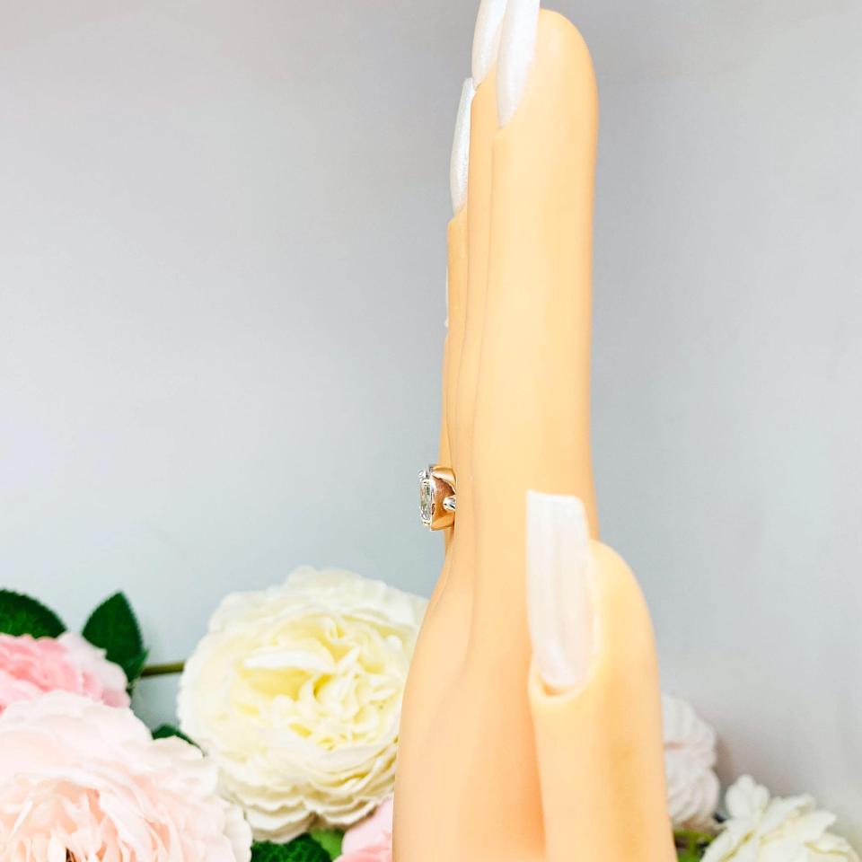 White Topaz Oval Engagement Ring – 8x6mm-14x10mm, Sterling Silver, Bezel