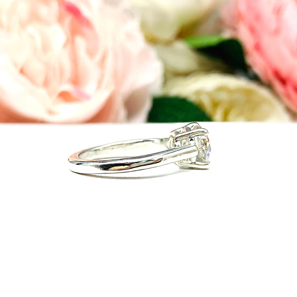 Oval Moissanite East West Ring — 6x4mm - 10x8mm, Sterling Silver