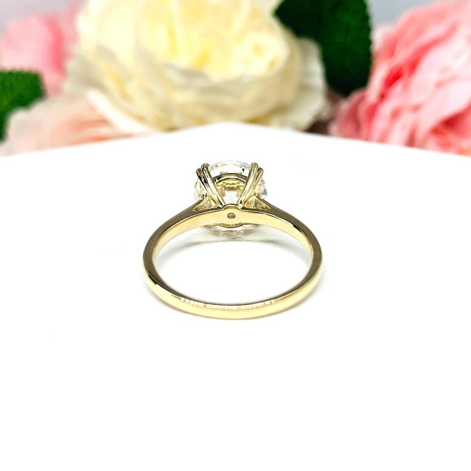 Old European Cut CZ Engagement Ring Size 8.25 – 10mm, 10k Yellow Gold