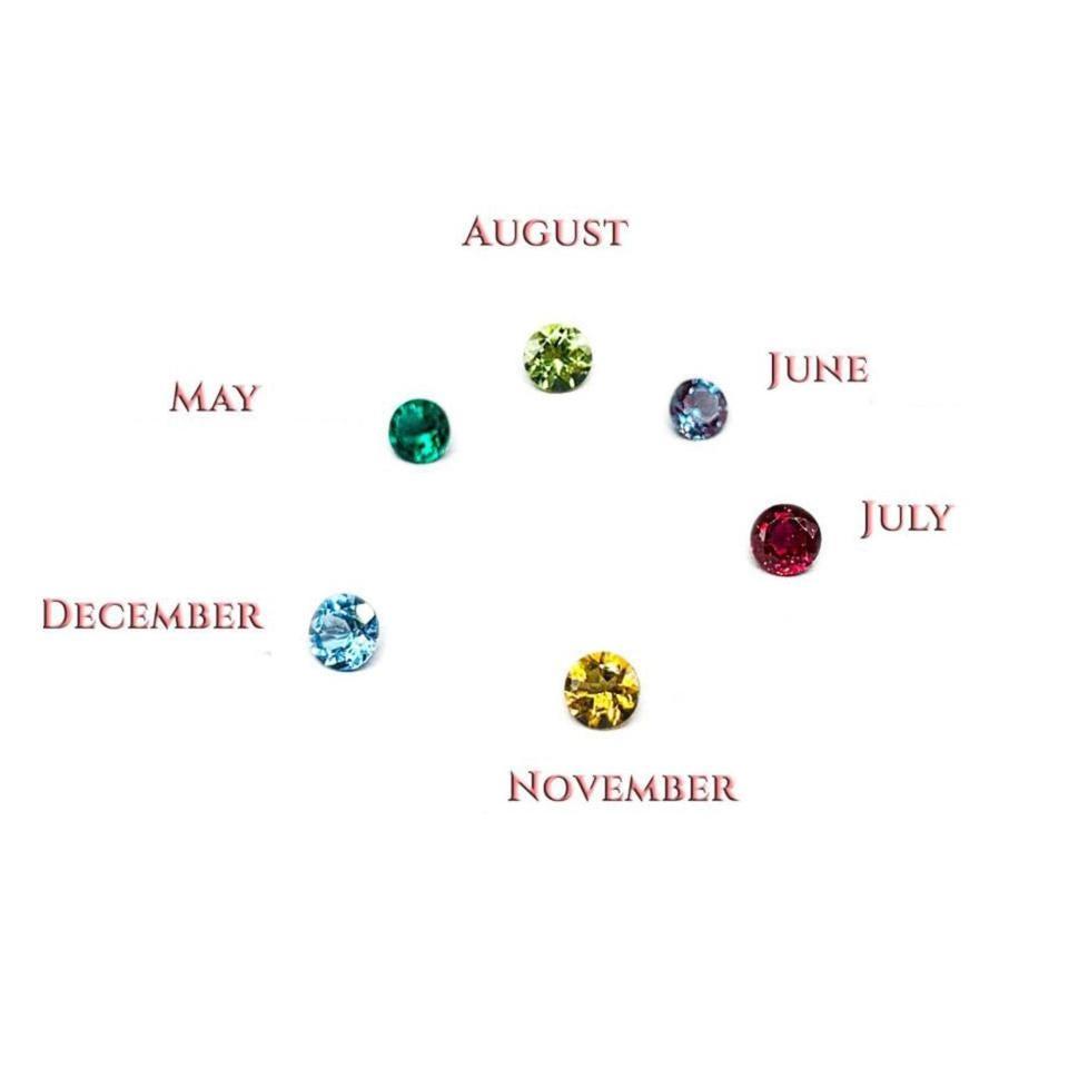 Round-Cut Birthstone Rose Pendant or Necklace • 4mm, Sterling Silver