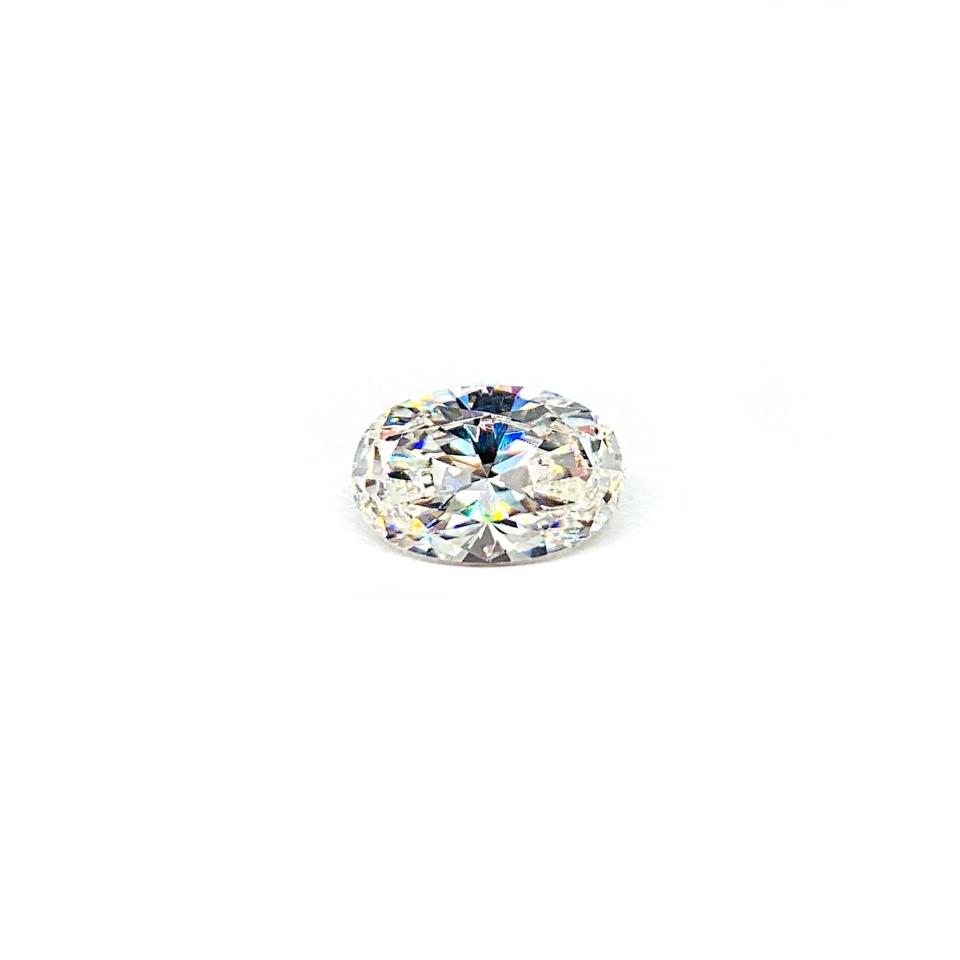 Oval-Cut Cubic Zirconia Loose Stone • 12x8mm (3.5ct) Near‑Colorless Diamond Simulant