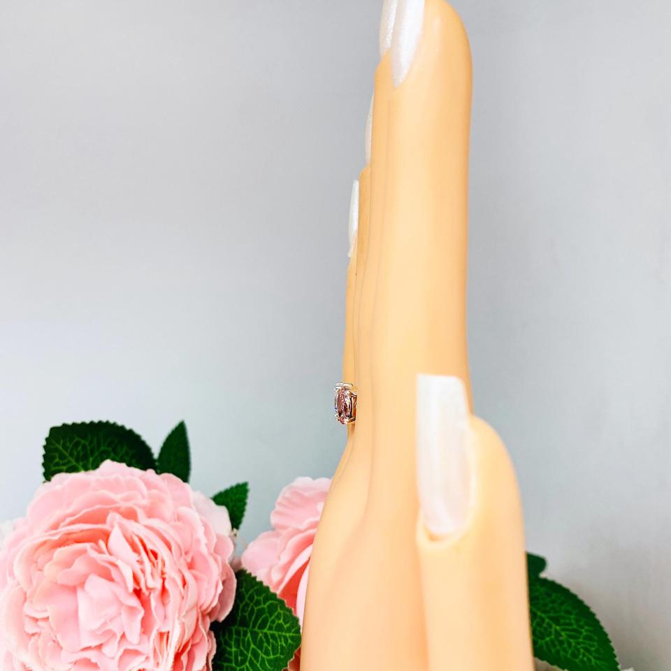 Pear & Oval-Cut CZ Toi Et Moi Ring • Morganite Pink, Sterling Silver