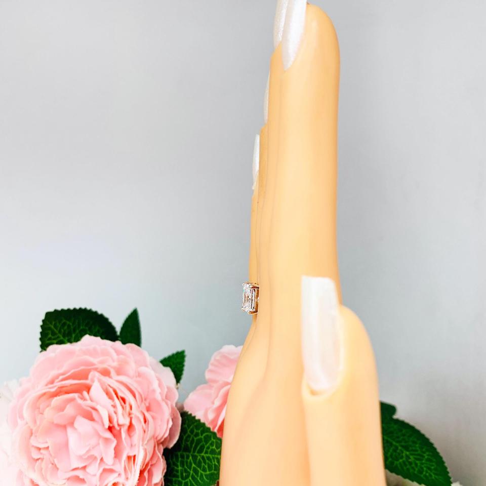 Pear & Radiant-Cut CZ Toi Et Moi Ring • Morganite Pink, Sterling Silver