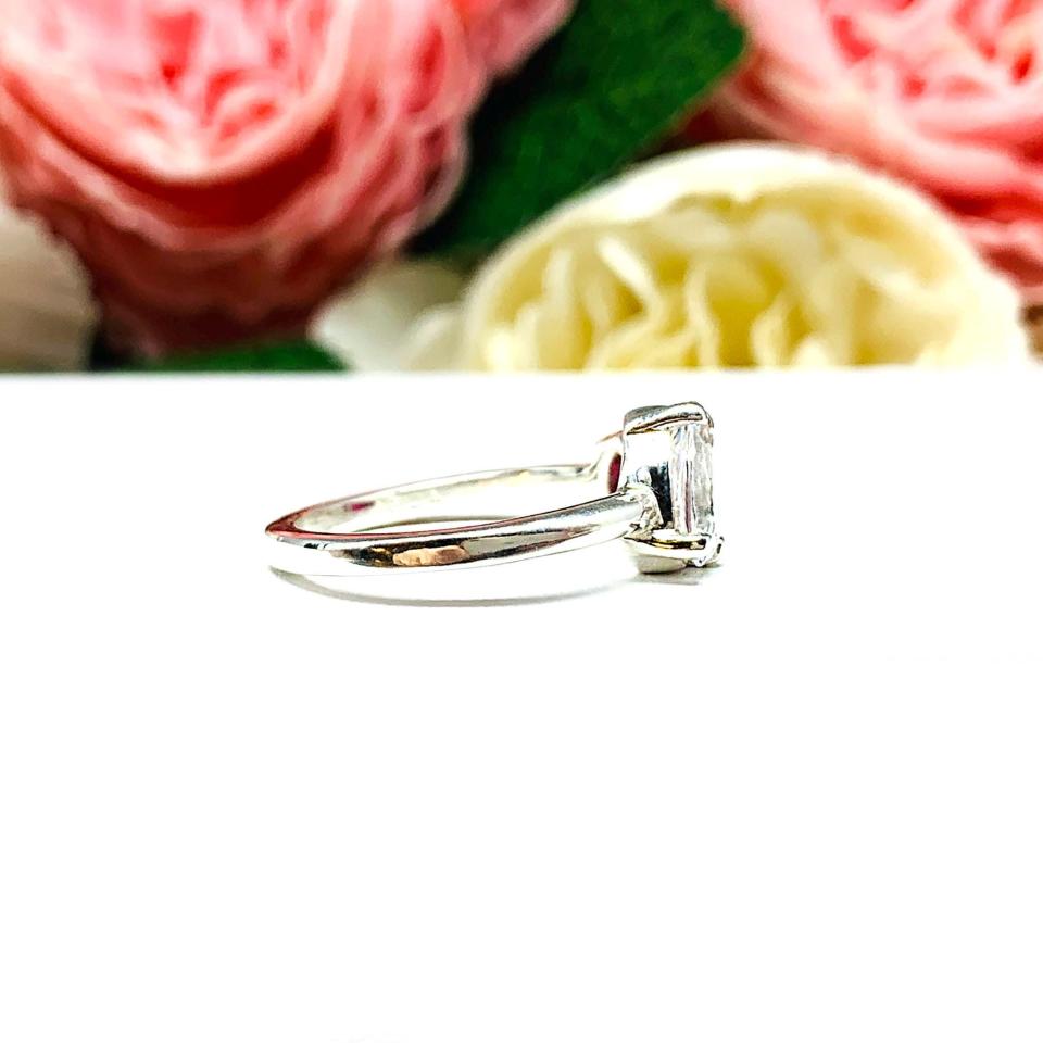 Pear-Cut CZ & Round Lab Ruby Toi Et Moi Ring • Sterling Silver