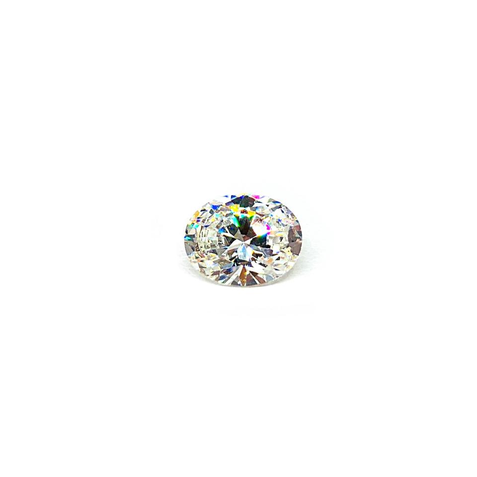 Oval-Cut Cubic Zirconia Loose Stone • 10x8mm (2.5 carats) Near‑Colorless Diamond Simulant