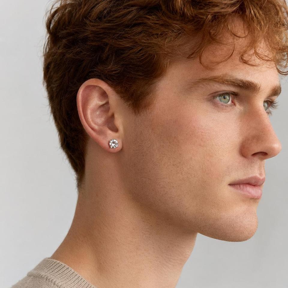 Round-Cut CZ Stud Earrings • 5mm—8mm, Sterling Silver