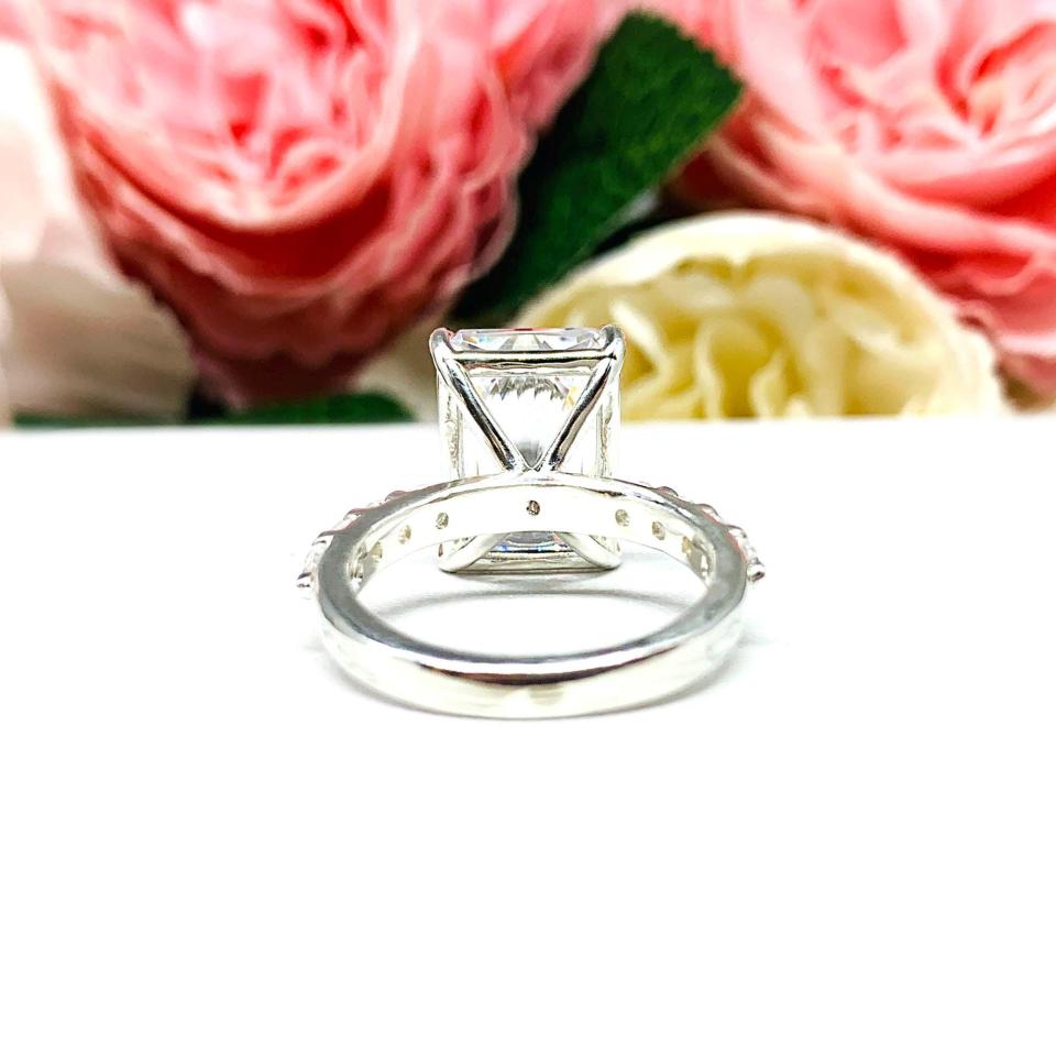 Radiant-Cut CZ Engagement Ring or Bridal Set • 8x6mm—14x10mm, Sterling Silver