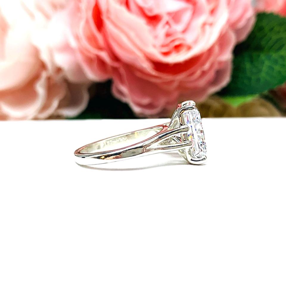 Radiant-Cut CZ Engagement Ring • 9x7mm—14x10mm, Sterling Silver, High Profile