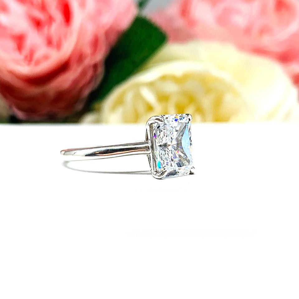 Radiant-Cut CZ Engagement Ring • 7x5mm—10x8mm, Sterling Silver