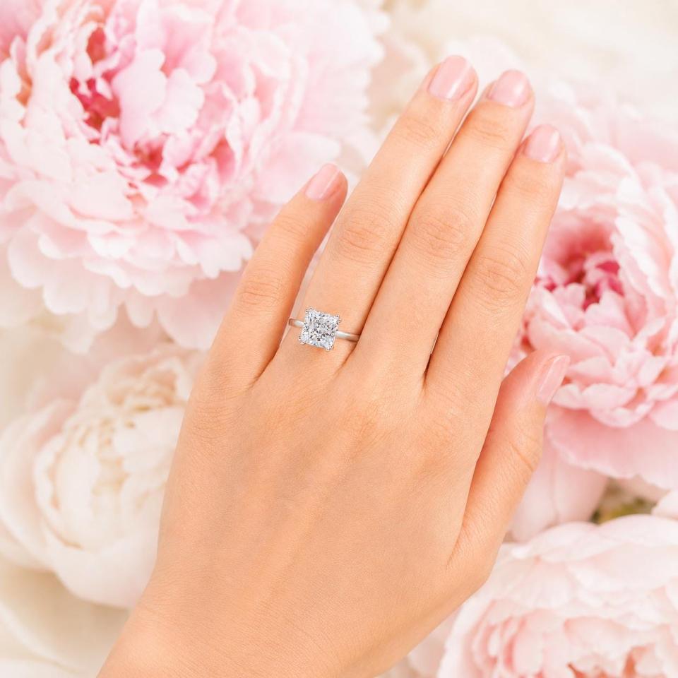 Barion Cushion-Cut CZ Engagement Ring • 9mm, Sterling Silver