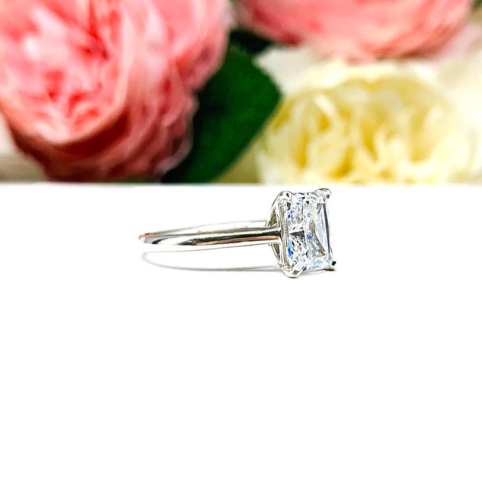 Radiant-Cut CZ Engagement Ring • 7x5mm—10x8mm, Sterling Silver