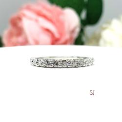 Round CZ 2.5mm Wedding Band Half Eternity 12 Stone