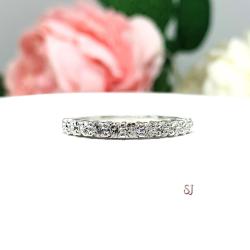 Round Cubic Zirconia 2.5mm Half Eternity Wedding Band