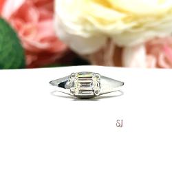 7x5mm Elongated Asscher Cubic Zirconia Engagement Ring SIZE 7 FINAL SALE