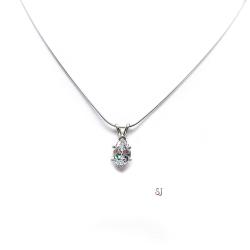 Pear Cubic Zirconia 6 Prong Pendant With Optional Chain FINAL SALE