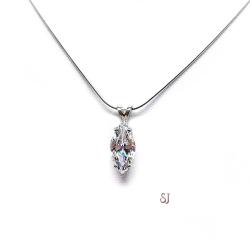 Marquise Cut 14x7mm Cubic Zirconia Pendant With Optional Chain
