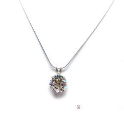 Round CZ Pendant Necklace Near Colorless Cubic Zirconia Sterling Silver