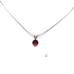 Round Natural Mozambique Garnet January Birthstone Pendant With Optional Chain