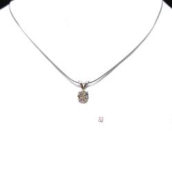 Round Moissanite Sterling Silver Pendant Necklace Authentic April Birthstone