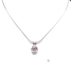 8mm Heart Cubic Zirconia Pendant With Optional Chain FINAL SALE